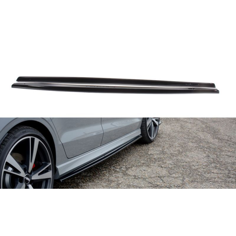 Maxton Side Skirts Diffusers Audi RS3 8V FL Sedan Gloss Black, A3/S3/RS3 8V Maxton Side Skirts Diffusers Audi RS3 8V FL Sedan Gloss Black, A3/S3/RS3 8V