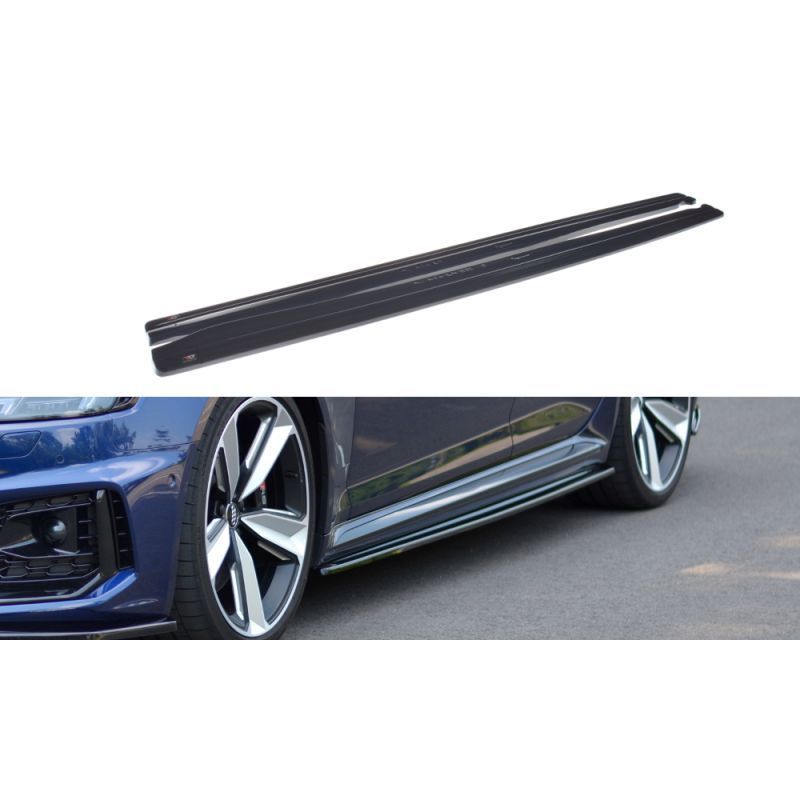 Maxton Side Skirts Diffusers Audi RS4 B9 Gloss Black, A4 B9 Maxton Side Skirts Diffusers Audi RS4 B9 Gloss Black, A4 B9