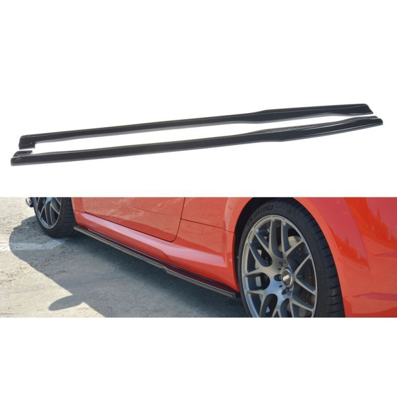 Maxton Side Skirts Diffusers Audi TT RS 8S Gloss Black, TT Mk3 8S Maxton Side Skirts Diffusers Audi TT RS 8S Gloss Black, TT Mk3 8S