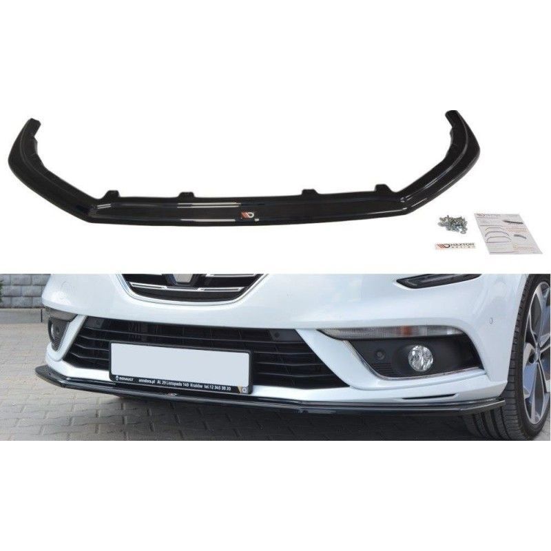 Maxton FRONT SPLITTER V.1 Renault Megane Mk4 Hatchback Gloss Black, Megane IV Maxton FRONT SPLITTER V.1 Renault Megane Mk4 Hatchback Gloss Black, Megane IV