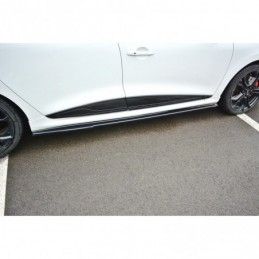 Maxton SIDE SKIRTS DIFFUSERS RENAULT CLIO MK4 RS Gloss Black, Clio IV