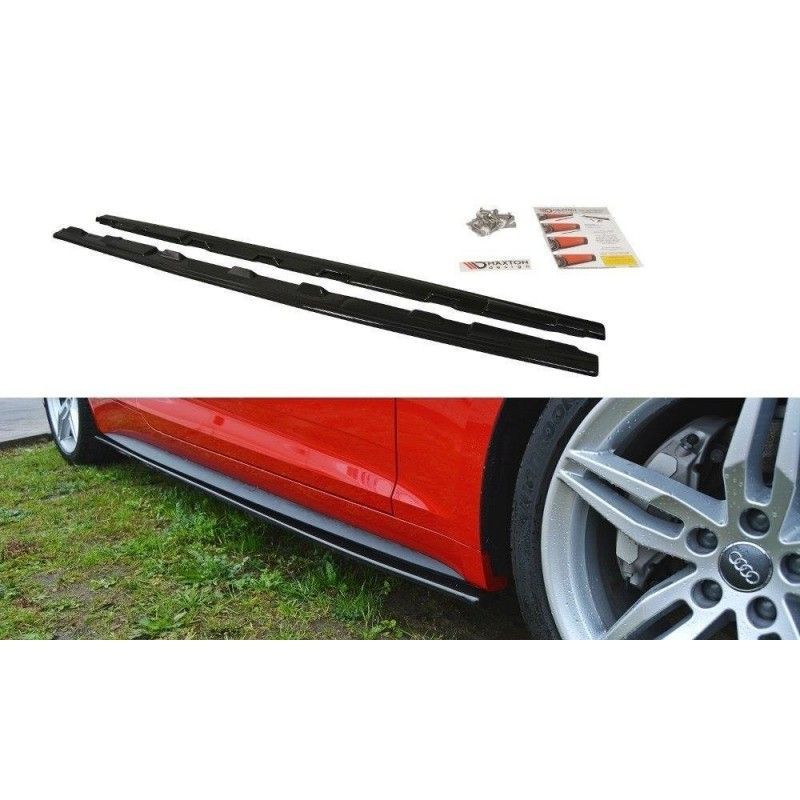 Maxton Side Skirts Diffusers Audi S5 / A5 S-Line F5 Coupe Gloss Black, A5 F5 Maxton Side Skirts Diffusers Audi S5 / A5 S-Line F5 Coupe Gloss Black, A5 F5