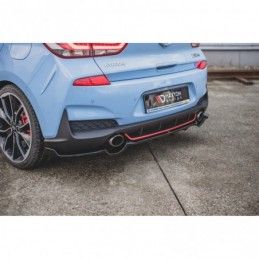 Maxton Central Rear Splitter (with vertical bars) Hyundai I30 N Mk3 Hatchback Gloss Black, Hyundai