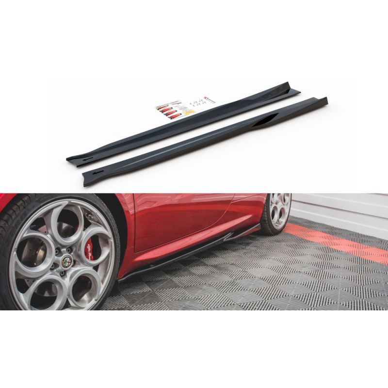 Maxton Side Skirts Diffusers Alfa Romeo 4C Gloss Black, 4C Maxton Side Skirts Diffusers Alfa Romeo 4C Gloss Black, 4C