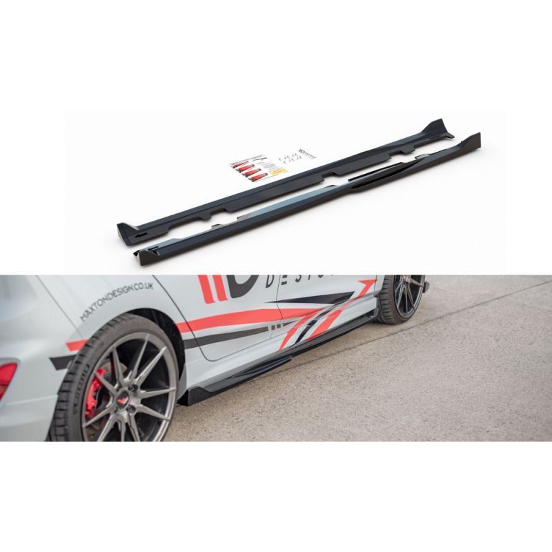 Maxton Side Skirts Diffusers V.4 Ford Fiesta Mk8 ST / ST-Line Gloss Black, Fiesta Mk8 Maxton Side Skirts Diffusers V.4 Ford Fiesta Mk8 ST / ST-Line Gloss Black, Fiesta Mk8