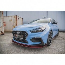 Maxton Racing Durability Front Splitter + Flaps Hyundai I30 N Mk3 Hatchback / Fastback Black + Gloss Flaps , Hyundai