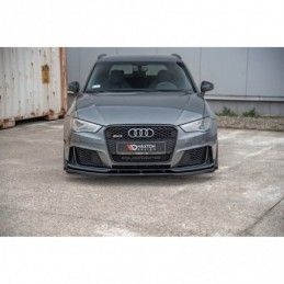 Maxton Racing Durability Front Splitter + Flaps Audi RS3 8V Sportback Black-Red + Gloss Flaps, A3/S3/RS3 8V
