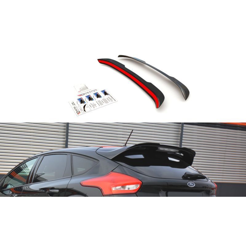 Maxton Spoiler Cap Ford Focus ST-Line Mk3 FL Gloss Black, FORD Maxton Spoiler Cap Ford Focus ST-Line Mk3 FL Gloss Black, FORD