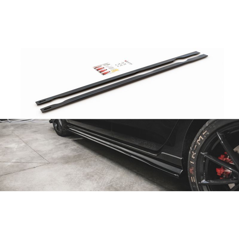 Maxton Side Skirts Diffusers VW Golf 7 GTI TCR Gloss Black, Golf 7 Maxton Side Skirts Diffusers VW Golf 7 GTI TCR Gloss Black, Golf 7
