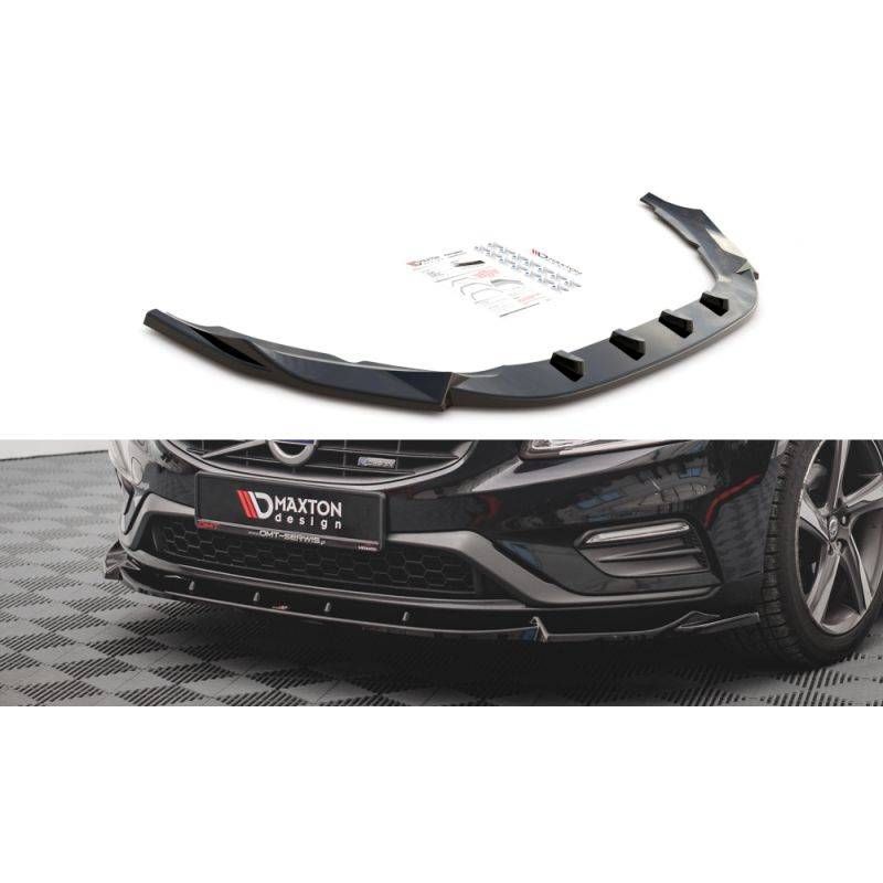 Maxton Front Splitter V.1 Volvo S60 R-Design Mk2 Gloss Black, BOUTIQUE TUNING Maxton Front Splitter V.1 Volvo S60 R-Design Mk2 Gloss Black, BOUTIQUE TUNING