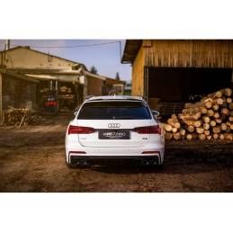 Maxton Rear Valance + Exhaust Ends Imitation Audi S6 / A6 S-Line C8 Gloss Black \ Black, MAXTON DESIGN