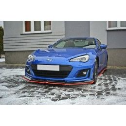 LAME AVANT MAXTON / SPLITTER V.5 SUBARU BRZ FACELIFT Noir Brillant + Rouge