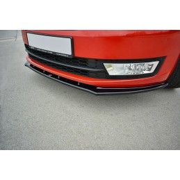 Maxton Lame Du Pare-Chocs Avant V.2 Skoda Rapid Gloss Black, SK-RA-1-FD2G Tuning.fr