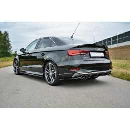 Lame Du Pare Chocs Arriere Audi S3 / A3 S-Line 8V FL Sedan Noir Brillant