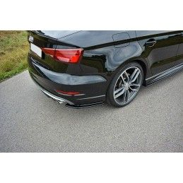 Lame Du Pare Chocs Arriere Audi S3 / A3 S-Line 8V FL Sedan Noir Brillant