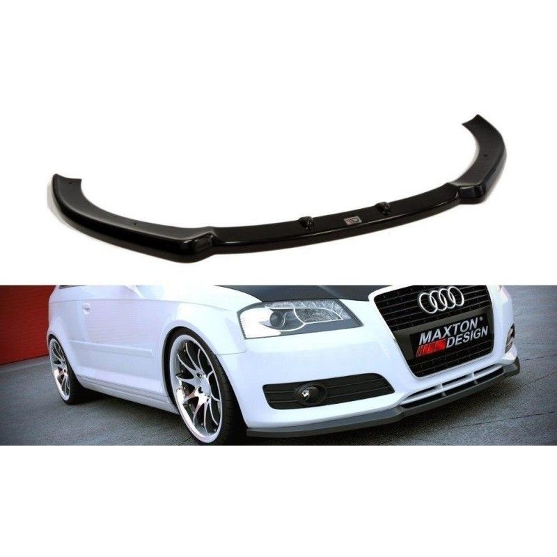 Maxton LAME DU PARE-CHOCS AVANT AUDI A3 8P (APRES FACELIFT) Gloss Black, AU-A3-2F-FD1G Tuning.fr