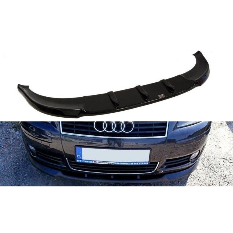 Maxton LAME DU PARE-CHOCS AVANT AUDI A3 8P (AVANT FACELIFT) 2003-2005 Gloss Black, AU-A3-2-FD1G Tuning.fr