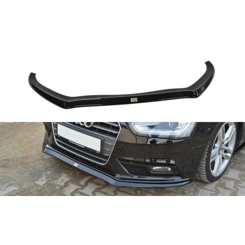 Maxton Lame Du Pare-Chocs Avant V.2 Audi A4 B8 FL Gloss Black, AU-A4-B8F-FD2G Tuning.fr