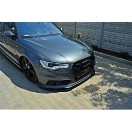 Maxton Lame Du Pare-Chocs Avant V.1 Audi S6 / A6 S-Line C7 Gloss Black, AU-A6-C7-SLINE-FD1G Tuning.fr