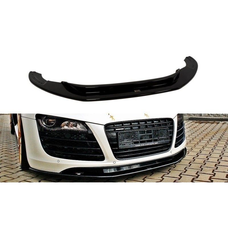 Maxton Lame Du Pare-Chocs Avant Audi R8 Mk.1 Gloss Black, AU-R8-1-FD1+FD1RG Tuning.fr