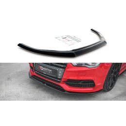 Maxton Lame Du Pare-Chocs Avant V.1 Audi S3 / A3 S-Line 8V Sedan / Cabrio Gloss Black, AU-S3-3-FD1G Tuning.fr