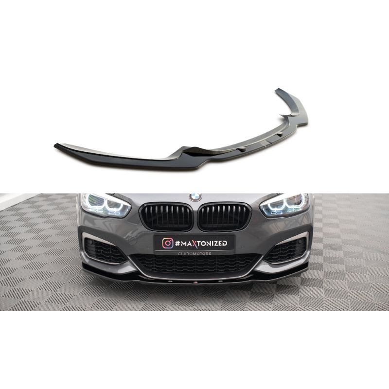 Maxton LAME DU PARE-CHOCS AVANT / SPLITTER V.1 BMW 1 F20/F21 M-Power FACELIFT Gloss Black, BM-1-F20F-M-FD1G Tuning.fr