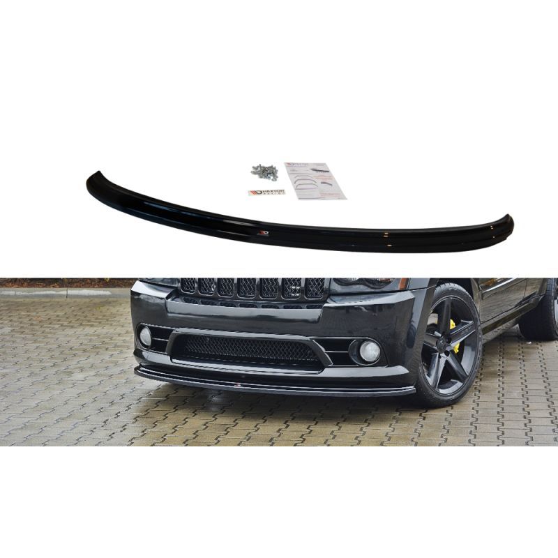 Maxton LAME DU PARE-CHOCS AVANT / SPLITTER V.1 JEEP GRAND CHEROKEE WK STR8 Gloss Black, JE-GC-3-SRT8-FD1G Tuning.fr