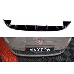 Maxton LAME DU PARE-CHOCS AVANT V.1 FIAT 500 HATCHBACK AVANT FACELIFT Gloss Black, FI-500-FD1G Tuning.fr