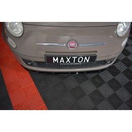 Maxton LAME DU PARE-CHOCS AVANT V.1 FIAT 500 HATCHBACK AVANT FACELIFT Gloss Black, FI-500-FD1G Tuning.fr