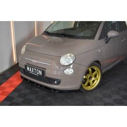 Maxton LAME DU PARE-CHOCS AVANT V.1 FIAT 500 HATCHBACK AVANT FACELIFT Gloss Black, FI-500-FD1G Tuning.fr