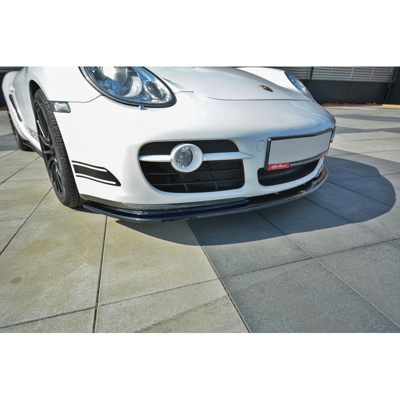 Maxton LAME DU PARE-CHOCS AVANT / SPLITTER V.2 PORSCHE CAYMAN S 987C Gloss Black, PO-CA-S-987-FD2G Tuning.fr