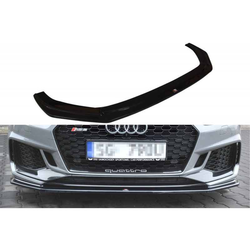 Maxton Lame Du Pare-Chocs Avant / Splitter V.2 Audi RS5 F5 Coupe / Sportback Gloss Black, AU-RS5-2-FD2G Tuning.fr