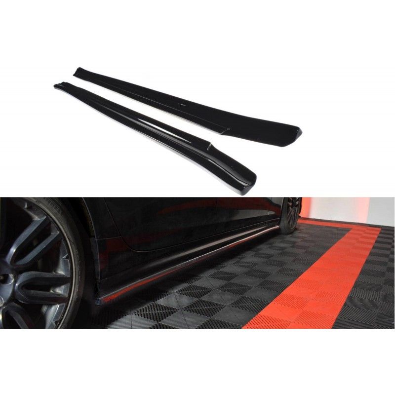 SET DES DIFFUSEUR DES BAS DE CAISSE MASERATI QUATTROPORTE MK.6 AVANT FACELIFT Noir Brillant