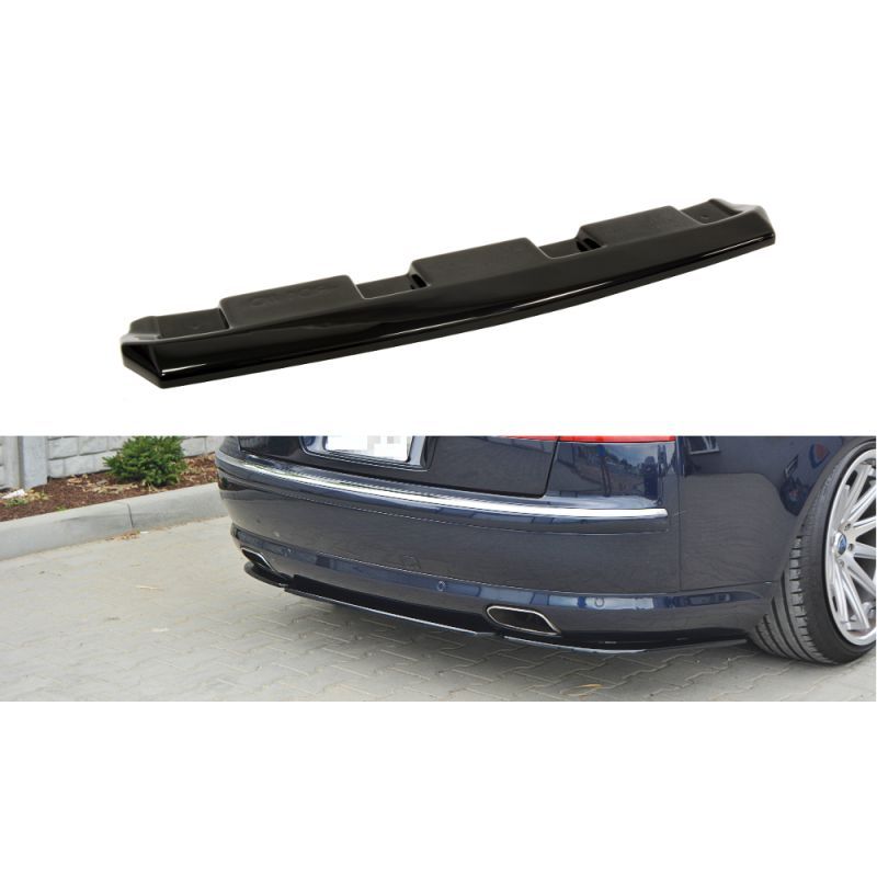 Maxton CENTRAL ARRIÈRE SPLITTER AUDI S8 D3 (sans barres verticales) Gloss Black, AU-S8-D3-RD1G Tuning.fr