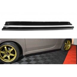 Maxton SET DES DIFFUSEUR DES BAS DE CAISSE FIAT 500 HATCHBACK AVANT FACELIFT Gloss Black, FI-500-SD1G Tuning.fr