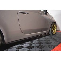 Maxton SET DES DIFFUSEUR DES BAS DE CAISSE FIAT 500 HATCHBACK AVANT FACELIFT Gloss Black, FI-500-SD1G Tuning.fr