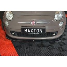 Maxton LAME DU PARE-CHOCS AVANT V.2 FIAT 500 HATCHBACK AVANT FACELIFT Gloss Black, FI-500-FD2G Tuning.fr