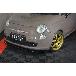 Maxton LAME DU PARE-CHOCS AVANT V.2 FIAT 500 HATCHBACK AVANT FACELIFT Gloss Black, FI-500-FD2G Tuning.fr