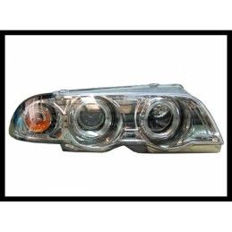 Set De Phares Avant Angel Eyes BMW E46 1998-2001 4-Porte Chromé, Bmw
