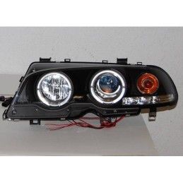 Set De Phares Avant Angel Eyes BMW E46 1999-2002 2-Porte Noir Modèle II, Bmw