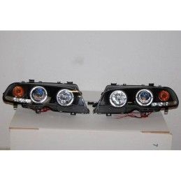 Set De Phares Avant Angel Eyes BMW E46 1999-2002 2-Porte Noir Modèle II, Bmw