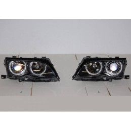 Set De Phares Avant Angel Eyes BMW E46 2002-2005 4-Porte Noir, Bmw