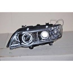 Set De Phares Avant Angel Eyes BMW X5 2001 Chromé, Bmw