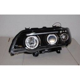 Set De Phares Avant Angel Eyes BMW X5 2001 Noir, Bmw