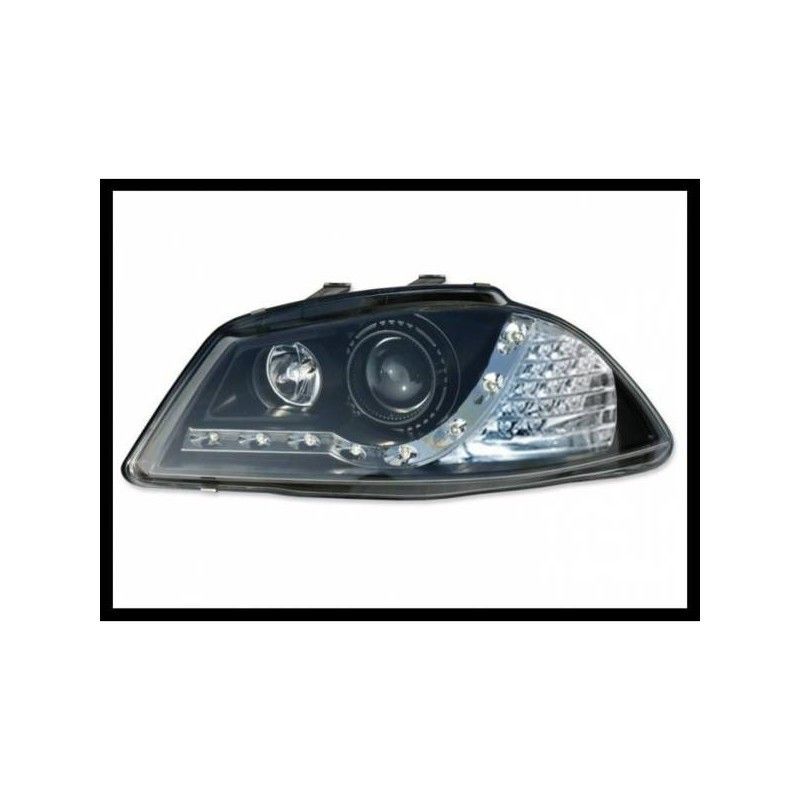 Phare Avant Lumière De Jour Seat Ibiza '02-07 Noir + Led Int., Seat Phare Avant Lumière De Jour Seat Ibiza '02-07 Noir + Led Int., Seat