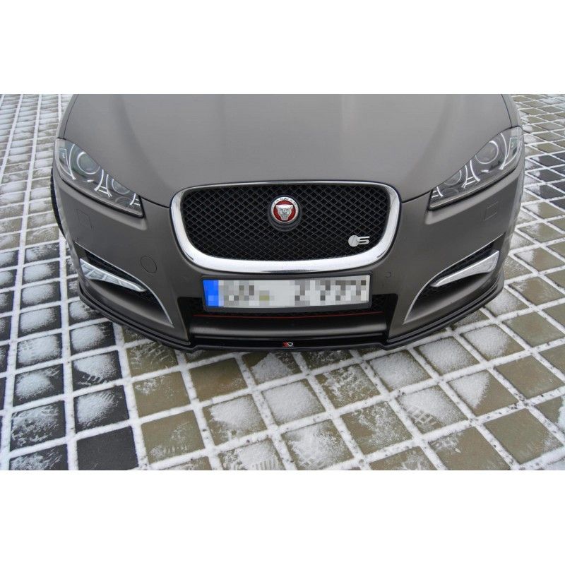 Maxton LAME DU PARE-CHOCS AVANT / SPLITTER JAGUAR XF (X250) MK1 SPORTBRAKE S-PACK Gloss Black, JA-XFS-1F-SB-FD1G Tuning.fr