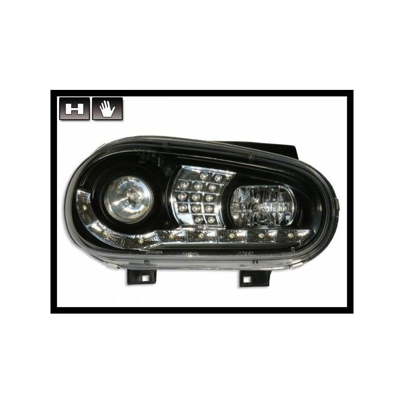 Phare Avant Lumière De Jour Volkswagen Golf 4 Noir Led Int., Volkswagen Phare Avant Lumière De Jour Volkswagen Golf 4 Noir Led Int., Volkswagen