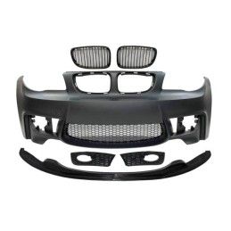 Pare-Choc Avant BMW E82/E88/E87/E81 Look M1 05-11 Spoiler Carbone, Serie 1 E81/ E82/ E87/ E88