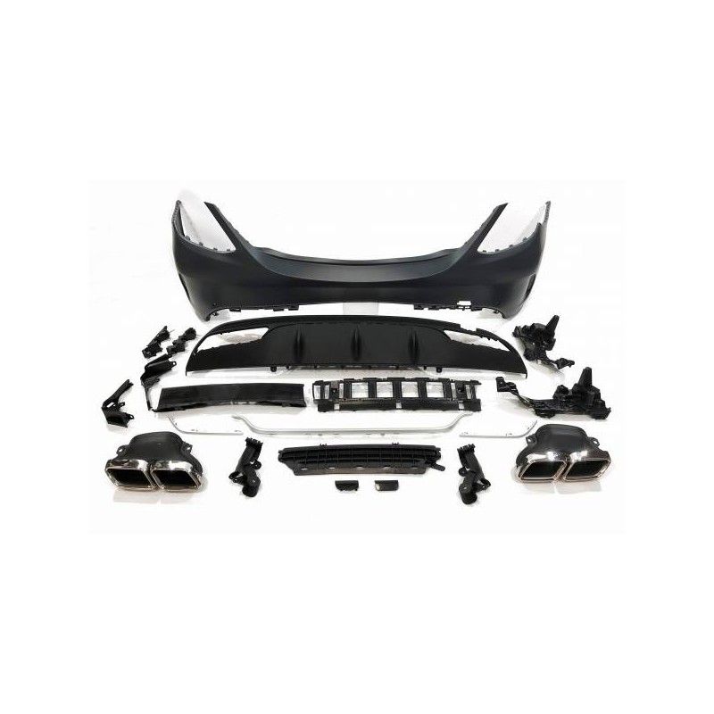 Pare-Choc Arrière Mercedes W205 2014-2018 4P Look C63 Tuyères, Mercedes Pare-Choc Arrière Mercedes W205 2014-2018 4P Look C63 Tuyères, Mercedes