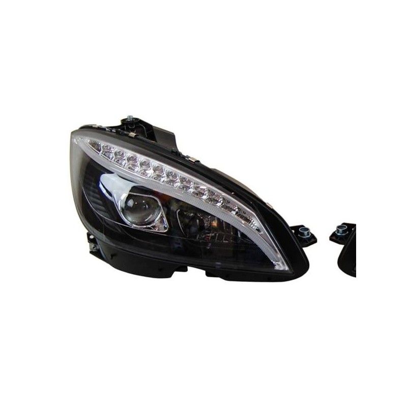 Phare Avant Lumière De Jour Mercedes W204 '07-'10 Noir Led clignotante., Mercedes Phare Avant Lumière De Jour Mercedes W204 '07-'10 Noir Led clignotante., Mercedes